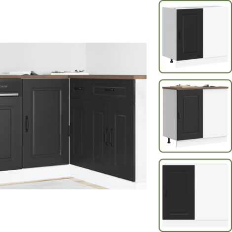 Mobile da cucina nero - vidaXL Mobiletto da cucina "Kalmar" Nero in legno ingegnerizzato - Archiviazione in cucina