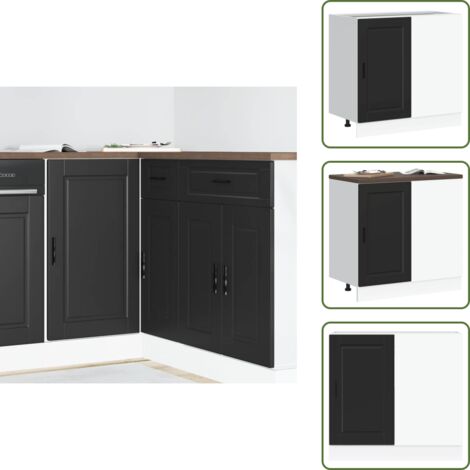 Mobile da cucina nero - vidaXL Mobiletto da cucina "Porto" nero in legno ingegnerizzato - Archiviazione in cucina