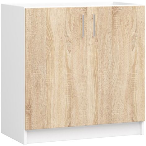 Mobile da cucina per incasso del forno AKORD S80 sistema LIMA Bianco 80 cm 2 ante inserto frontale Sonoma Quercia 80x44,5x82 cm
