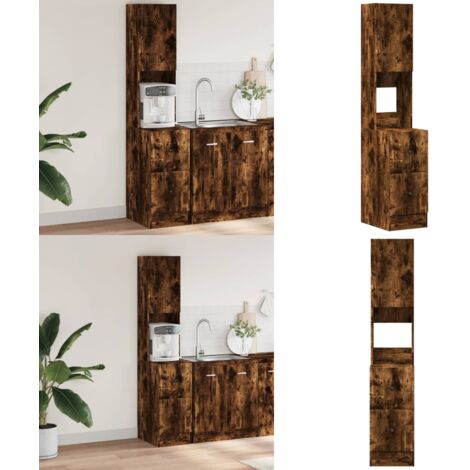 Mobile da Cucina Rovere Fumo 35x50x180 cm Legno Multistrato - Armadio da cucina - Mobile da cucina
