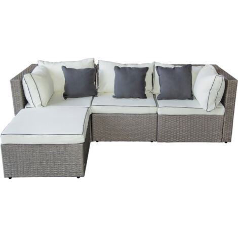 Mobile da giardino basso in resina intrecciata "Kuba" - Grigio