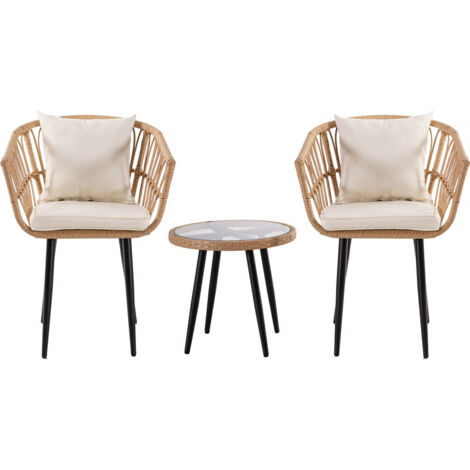 Mobile da giardino in rattan "Vela" - 2 posti - Marrone