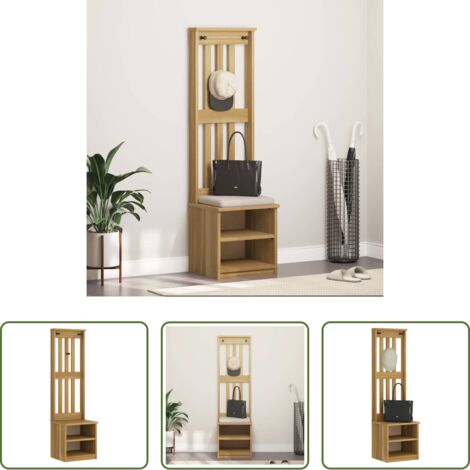 Mobile da ingresso -  Albero da Ingresso SANDNES 45x40x159,5 cm in Legno di Pino