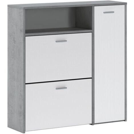 Mobile da Ingresso Dafenagya, 4/5 Paia, 3 Ripiani, 26.6x91.5x94h cm Grigio Cemento