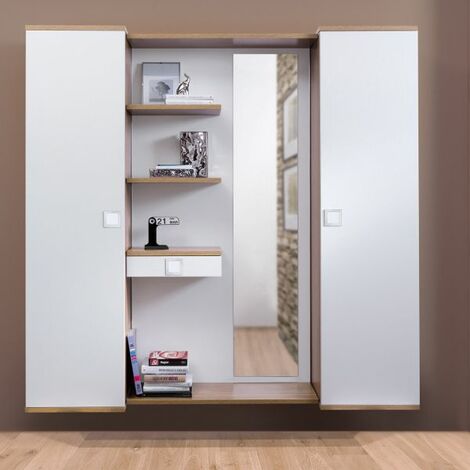 Joy Wardrobe colonna armadio design mobile ingresso 5 vani bianco lucido