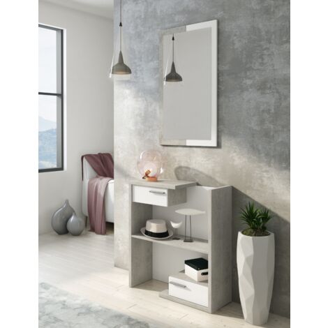 MOBILE DA INGRESSO MOD. XINTIA CEMENTO E LARICE BIANCO