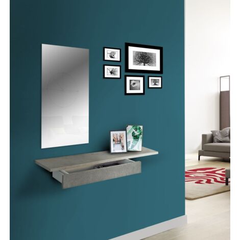 Mobile ingresso 80x110 cm con specchio colore cemento - Joy