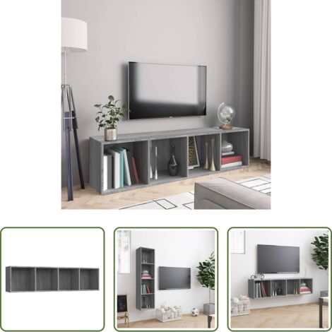 Mobile da parete -  Libreria/Mobile TV Grigio Sonoma 143x30x36 cm Legno Multistrato