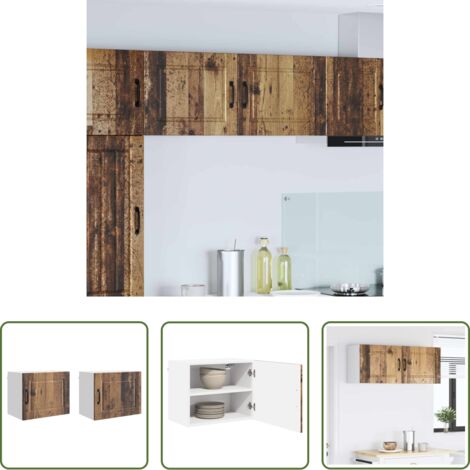 Mobile da parete -  Mobile da cucina con porta 2 pcs Legno vecchio 50 x 31 x 40 cm