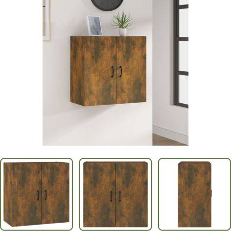 Mobile da parete -  Mobile Pensile Rovere Fumo 60x31x60 cm Legno Multistrato
