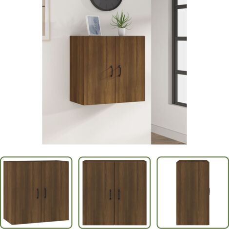 Mobile da parete -  Mobile Pensile Rovere Marrone 60x31x60 cmi in Legno Multistrato