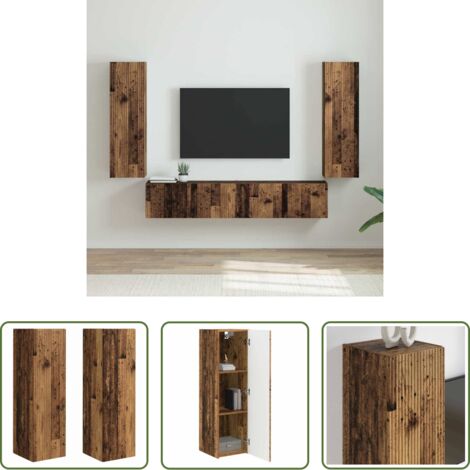Mobile da parete -  Mobile TV da parete 2 pcs Legno vecchio 30 x 31 x 100 cm