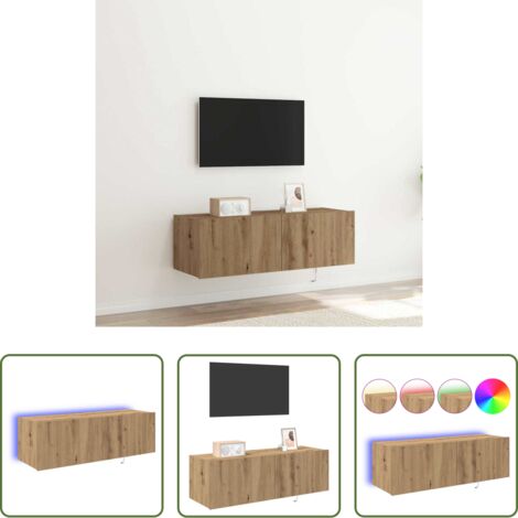 Mobile da parete -  Mobile TV da parete Rovere artigianale 100 x 35 x 31 cm