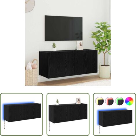 Mobile da parete -  Mobile TV da parete Rovere Nero 100 x 35 x 41 cm