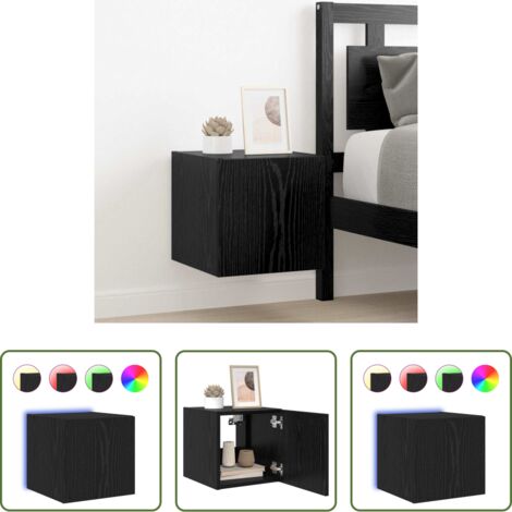 Mobile da parete -  Mobile TV da parete Rovere Nero 30,5 x 35 x 30 cm