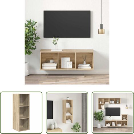 Mobile da parete -  Mobile TV da Parete Rovere Sonoma 37x37x107cm Legno Multistrato