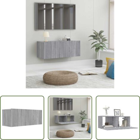 Mobile da parete -  Mobile TV Grigio Sonoma 80x30x30 cm Legno Multistrato