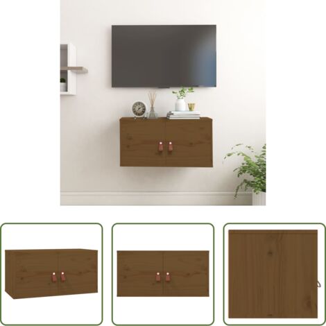 Mobile da parete -  Pensile ambra 60x30x30 cm in Legno Massello di Pino
