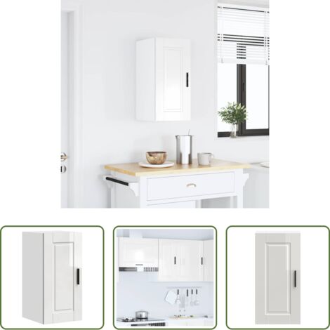 Mobile da parete -  Pensile da Cucina Porto Bianco Lucido in Legno Multistrato