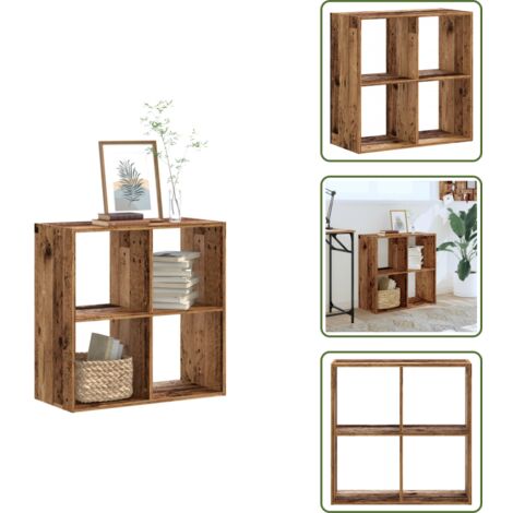 Mobile da parete - vidaXL Libreria Legno Antico 68,5x32x68,5 cm in Legno Multistrato - Armadio in legno