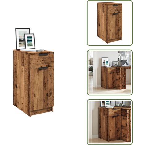 Mobile da scrivania - vidaXL Scrivania Legno Antico 33x50x75 cm in Truciolato - Scrivania con cassetto