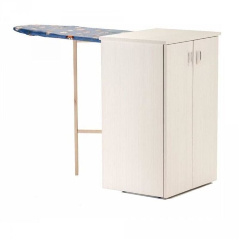 Mobile stiro Raffa con 2 ante e ruote sotto la base colore olmo