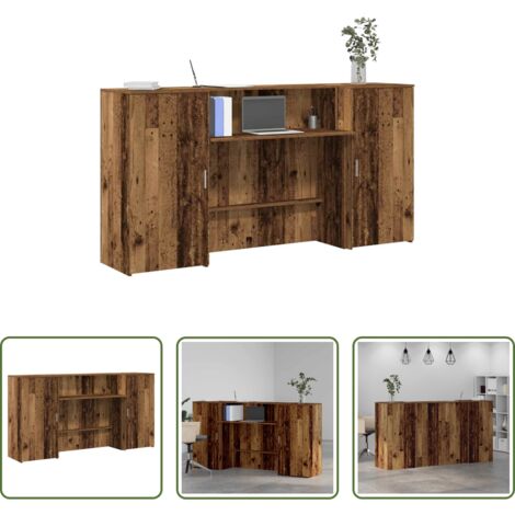 Mobile da ufficio -  Banco Reception Legno Vecchio 200x50x103,5 cm Legno Multistrato