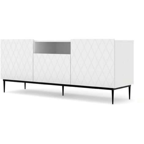 MOBILE DIUNA RTV2D1K 145 BIANCO OPACO GAMBE NERE