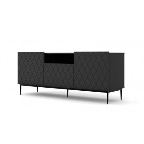 MOBILE DIUNA RTV2D1K 145 NOIR MAT JAMBES NOIRES