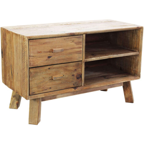 MOBILE ELSDON IN LEGNO DI PINO RICICLATO CON 2 CASSETTI 90 X 40 X H55 CM