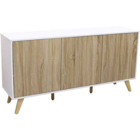 MOBILE ELTON BIANCO E NATURALE CON 3 ANTE 150 X 39,5 X H75 CM