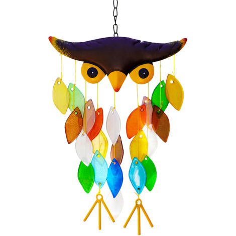 Mobile Éolien Hibou Décoratif Suspension Intérieur/Extérieur avec Son