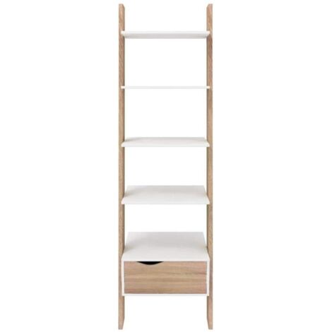 Mobile Esidra, Delta, Libreria, Bianco, 55 x 48 x 180 cm