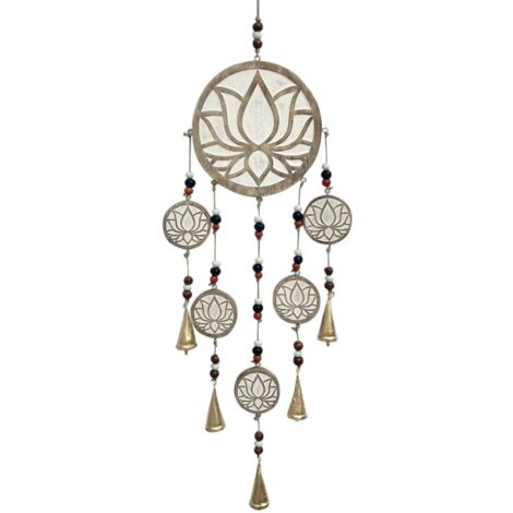 Mobile fleur de lotus bohème pour décoration murale, accessoire artisanal à suspendre pour un style unique dans la maison