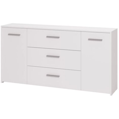 mobile "girona" 2 ante e 3 cassetti bianco opaco, 158x33x80,5 cm