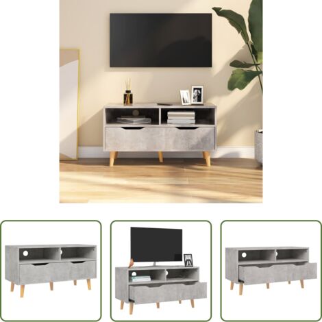 Mobile HiFi -  Mobile Porta TV Grigio Cemento 90x40x48,5 cm Legno Multistrato