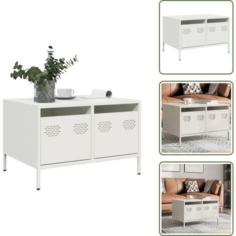 Mobile in acciaio laminato - vidaXL Mobile TV Bianco 68x50x43,5 cm in Acciaio Laminato a Freddo - TV industriale