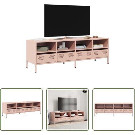 Mobile in acciaio -  Mobile TV Rosa 135x39x43,5 cm in Acciaio Laminato a Freddo