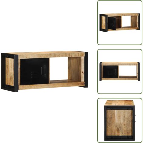 Mobile in ferro - vidaXL Mobile Porta TV 80x30x35 cm in Legno Massello di Mango Grezzo - Mobile per TV