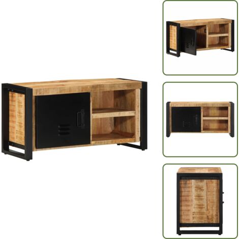 Mobile in ferro - vidaXL Mobile Porta TV 80x30x40 cm in Legno Massello di Mango Grezzo - Mobile per oggetti