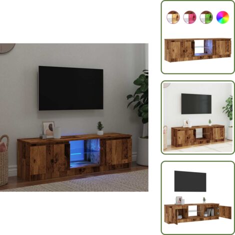 Mobile in legno antico - vidaXL Mobile Porta TV con LED Legno Antico 120x30x36 cm Multistrato - Mobile con luci RGB