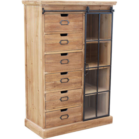 Mobile in legno con 6 cassetti 4 ripiani e anta scorrevole TIBERIUS