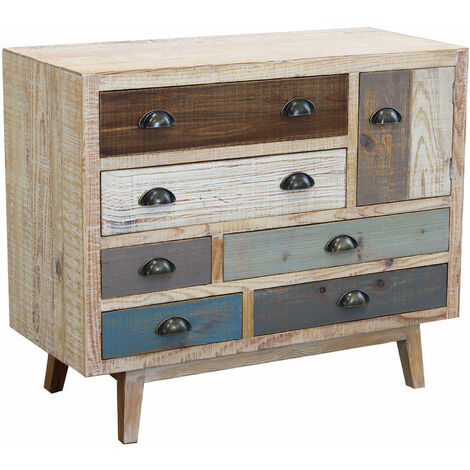 Mobile in legno con 6 cassetti e 1 anta 90x40xH75 cm KLAUS