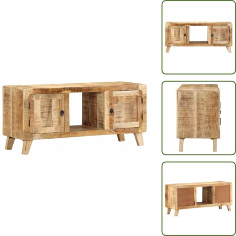 Mobile in legno mango - vidaXL Mobile Porta TV 105x46x32 cm in Massello di Mango Grezzo - Mobile in legno grezzo