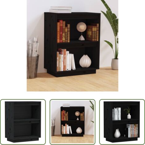 Mobile in legno -  Mobile Consolle Nero 60x34x75 cm in Legno Massello di Pino