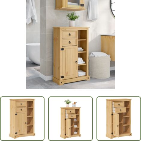Mobile in legno -  Mobile da Bagno Corona 70x33x110 cm in Legno Massello di Pino