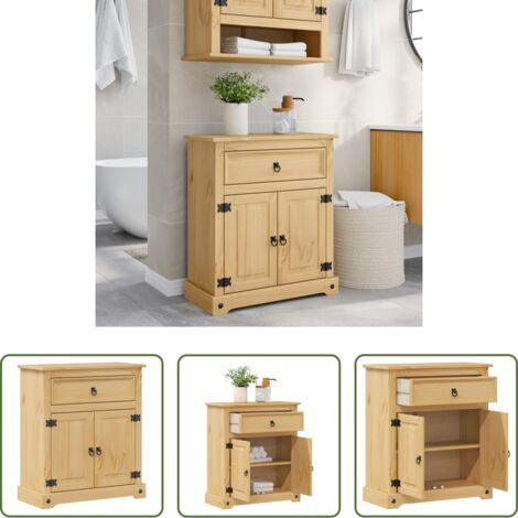 Mobile in legno -  Mobile da Bagno Corona 70x33x80 cm in Legno Massello di Pino
