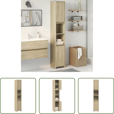 Mobile in legno -  Mobile da Bagno Rovere Sonoma 30x30x183,5 cm Legno Multistrato
