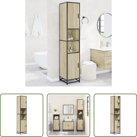 Mobile in legno -  Mobile da Bagno Sonoma 35x37,5x188,5 cm in Truciolato e Metallo