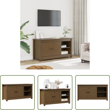 Mobile in legno -  Mobile Porta TV Ambra 103x36,5x52 cm in Legno Massello di Pino
